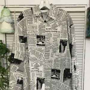 EUC Kate Hewko OS Newspaper Print Shirt Dress
